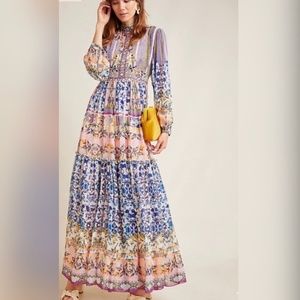 Anastasia Maxi Dress By Bhanuni Jyoti Tiered - Size 6 - NWT